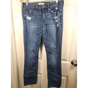 Abercrombie & Fitch Distressed Blue Denim Jeans Women‎ Size 28 x 33 / 6R